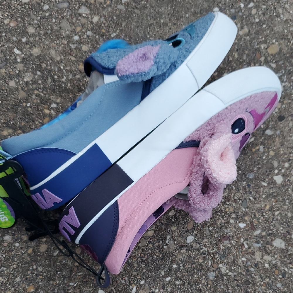 Ground Up Lilo & Stitch Angel Plush Fuzzy Slip-On Sneakers Women's 8 Trendsetter - Picture 4 of 7